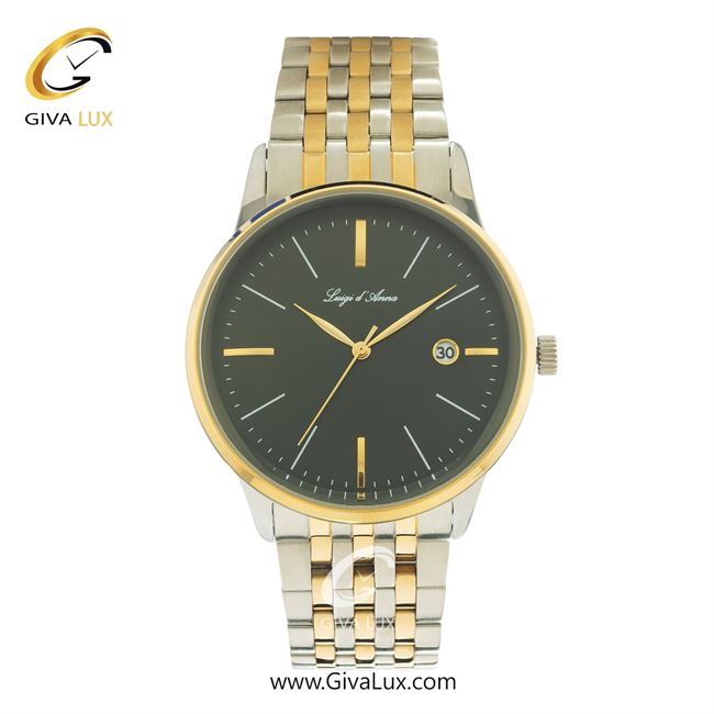 ساعت مچی اورجینال مردانه LdA | لوئیجی د آنا | Luigi d'Ana طلایی-نقره ای | طلایی-نقره ای| مشکی| کد رفرنس 2335